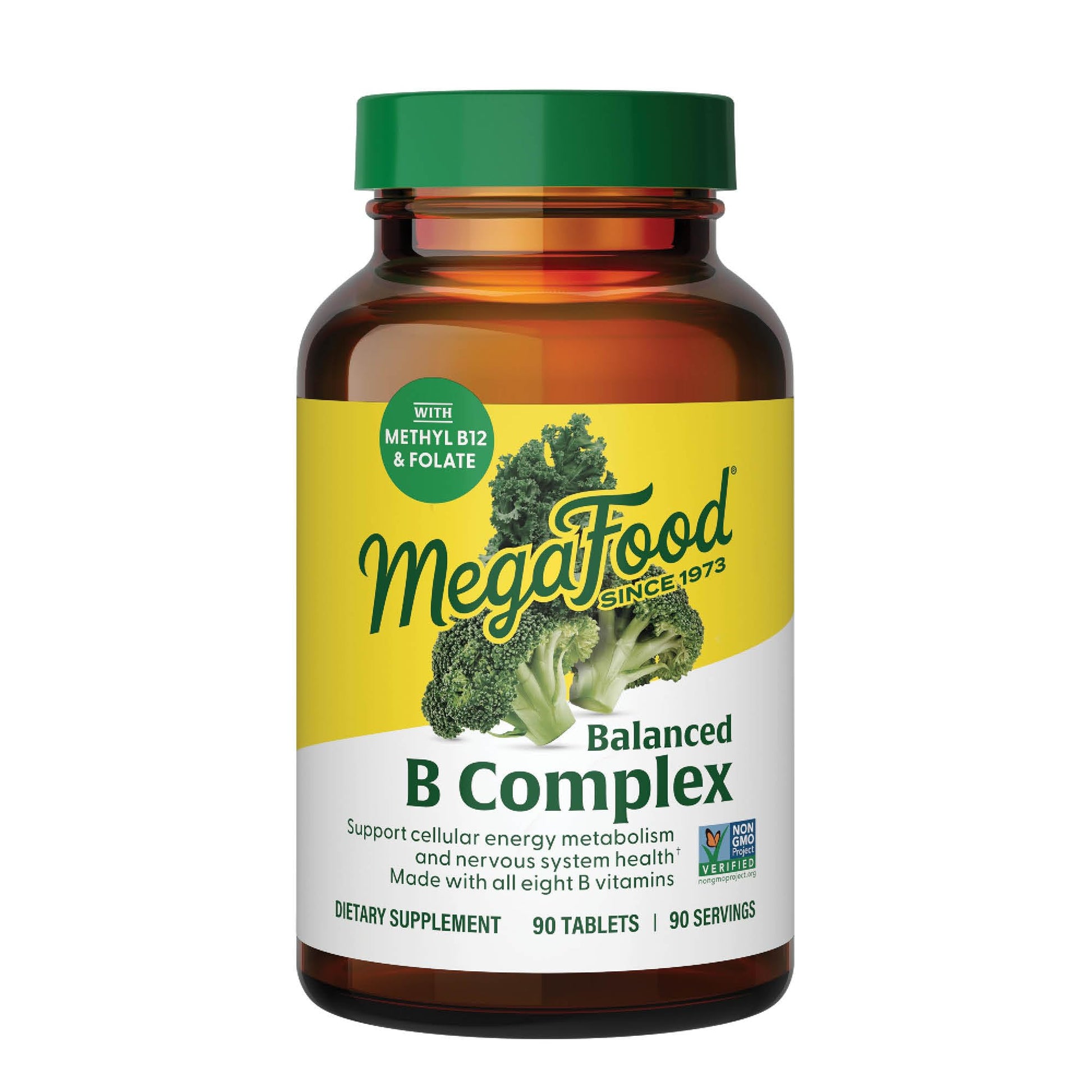 MegaFood Balanced B Complex - Vitamin B Complex for Women & Men - Vitamin B6, B12, Folate, Biotin - Cellular Energy Metabolism - Maple Wellness Supplements