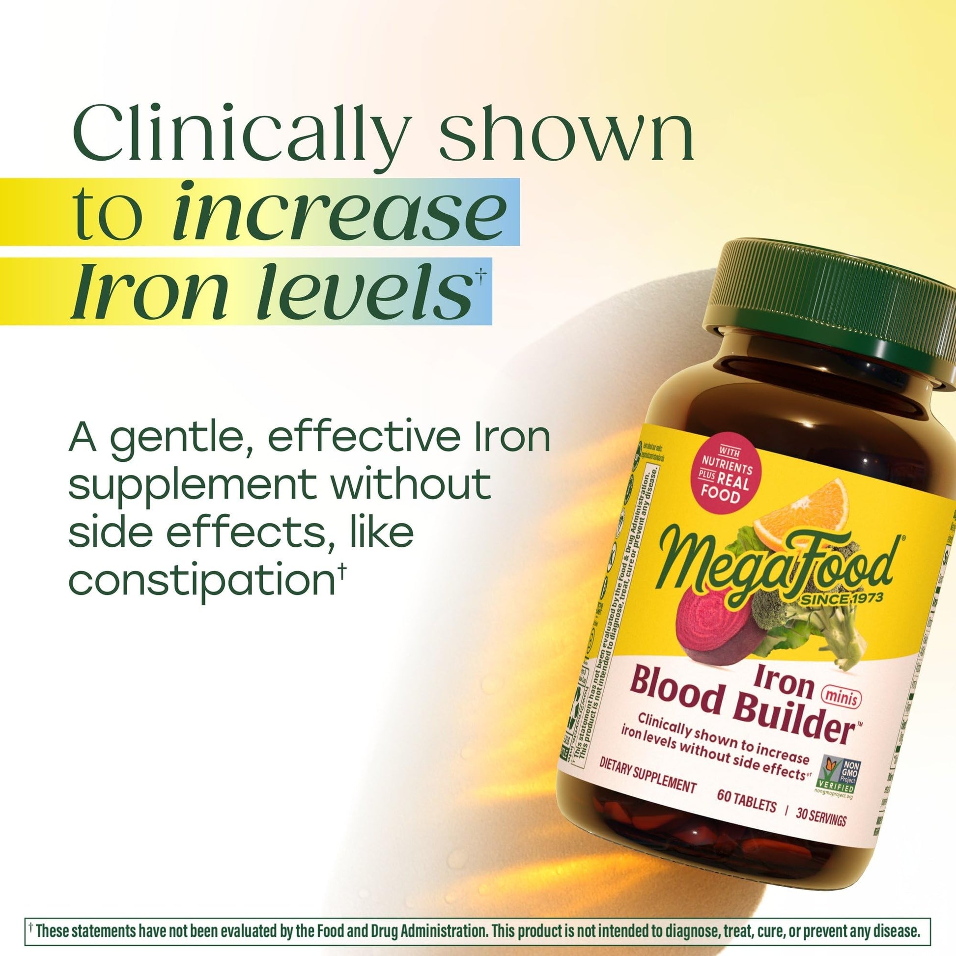 MegaFood Blood Builder Iron Supplement for Women & Men - Increase Iron Levels Without Side Effects - Combats Fatigue - Vitamin B12, Folic Acid & Vitamin C - Maple Wellness Supplements