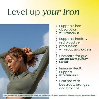 MegaFood Blood Builder Iron Supplement for Women & Men - Increase Iron Levels Without Side Effects - Combats Fatigue - Vitamin B12, Folic Acid & Vitamin C - Maple Wellness Supplements