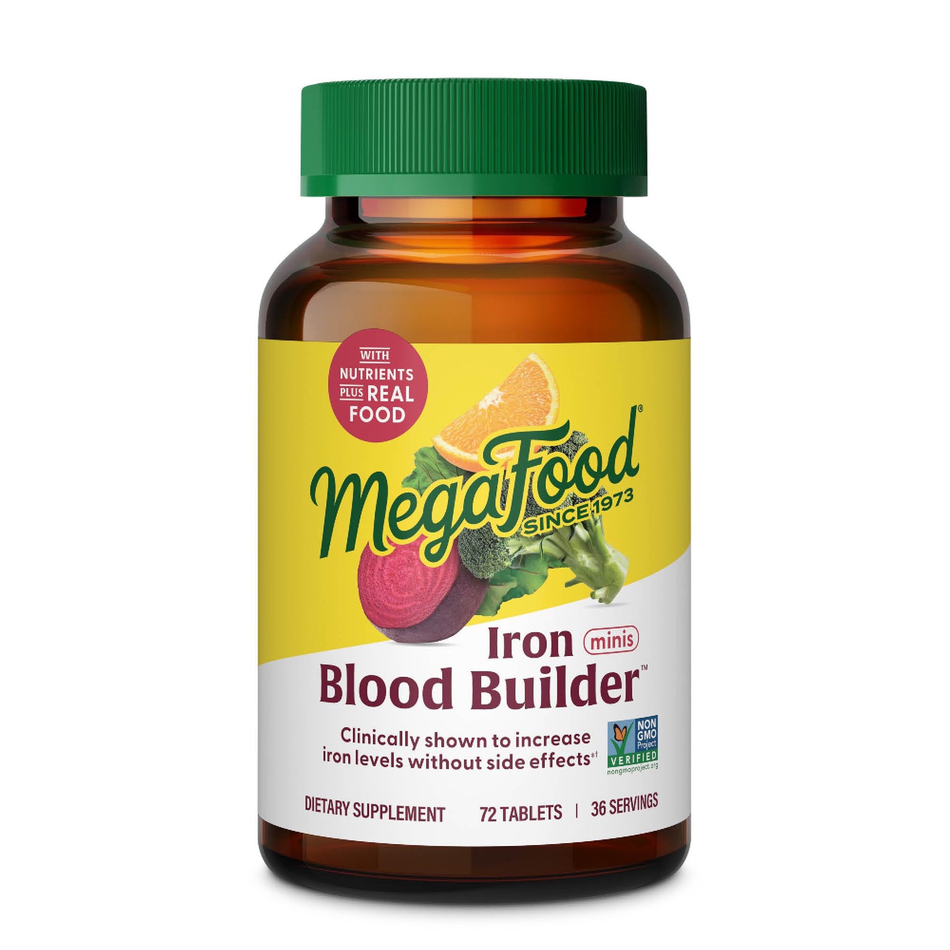 MegaFood Blood Builder Iron Supplement for Women & Men - Increase Iron Levels Without Side Effects - Combats Fatigue - Vitamin B12, Folic Acid & Vitamin C - Maple Wellness Supplements