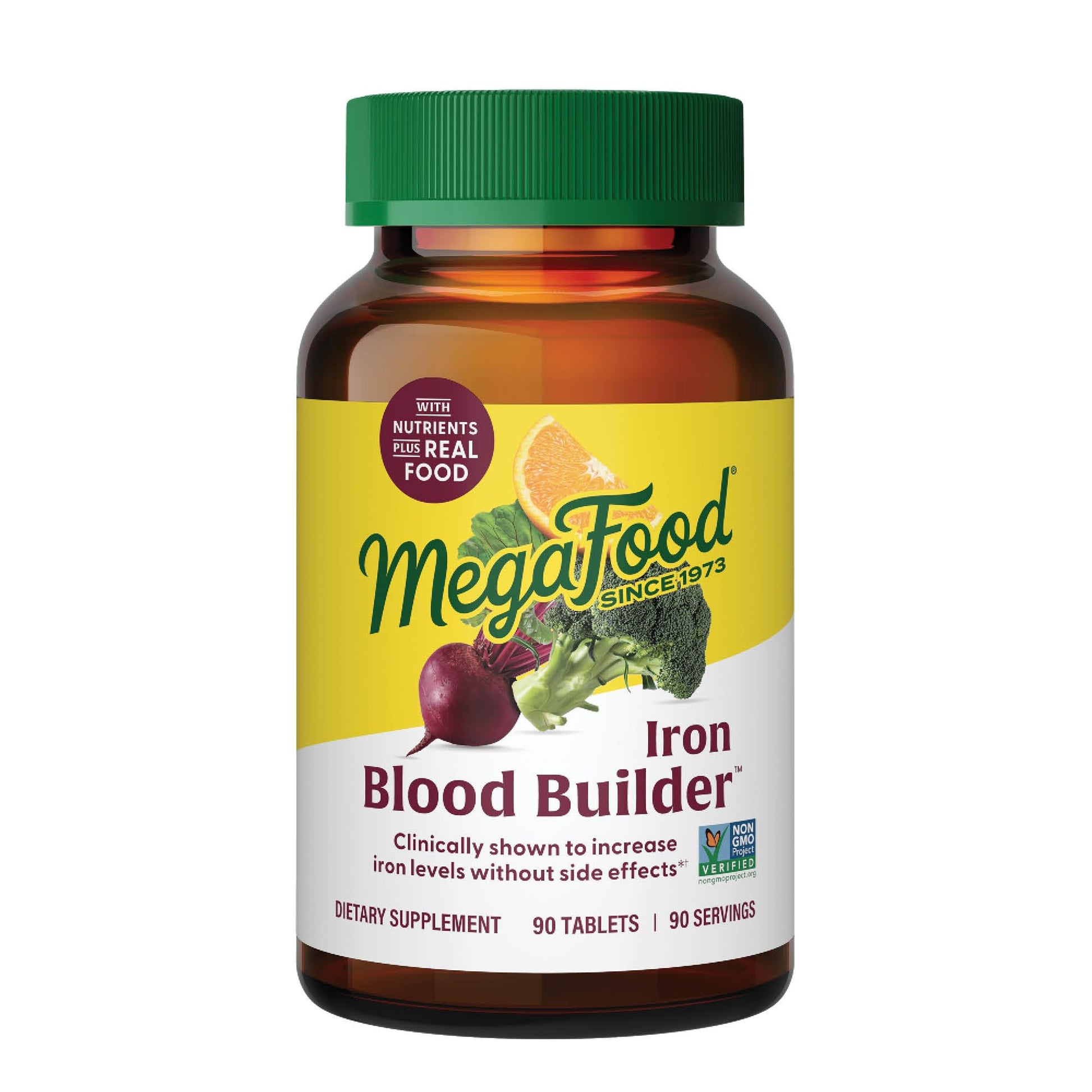 MegaFood Blood Builder Iron Supplement for Women & Men - Increase Iron Levels Without Side Effects - Combats Fatigue - with Vitamin B12, Folic Acid - Maple Wellness Supplements