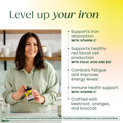 MegaFood Blood Builder Iron Supplement for Women & Men - Increase Iron Levels Without Side Effects - Combats Fatigue - with Vitamin B12, Folic Acid - Maple Wellness Supplements