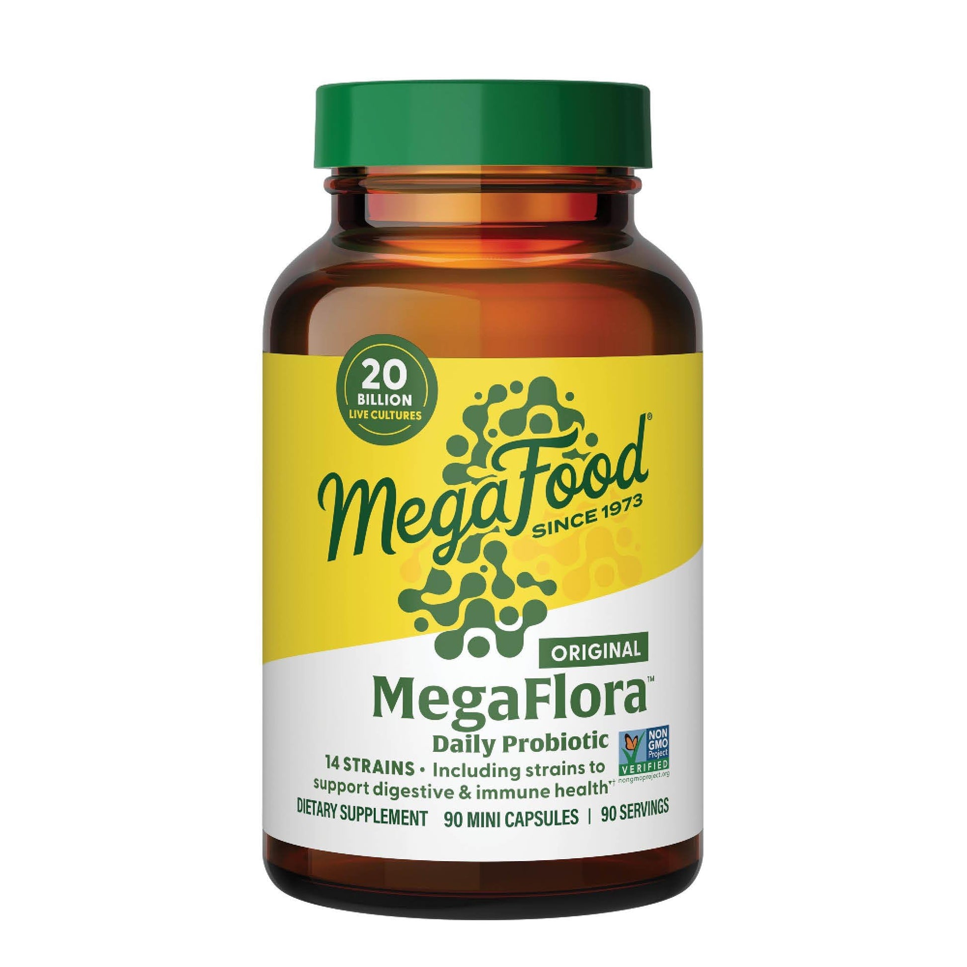 MegaFood MegaFlora Probiotic - Probiotics for Women Digestive Health - Immune Support Supplement - 20 Billion CFU - 14 Strains - Non-GMO - Maple Wellness Supplements