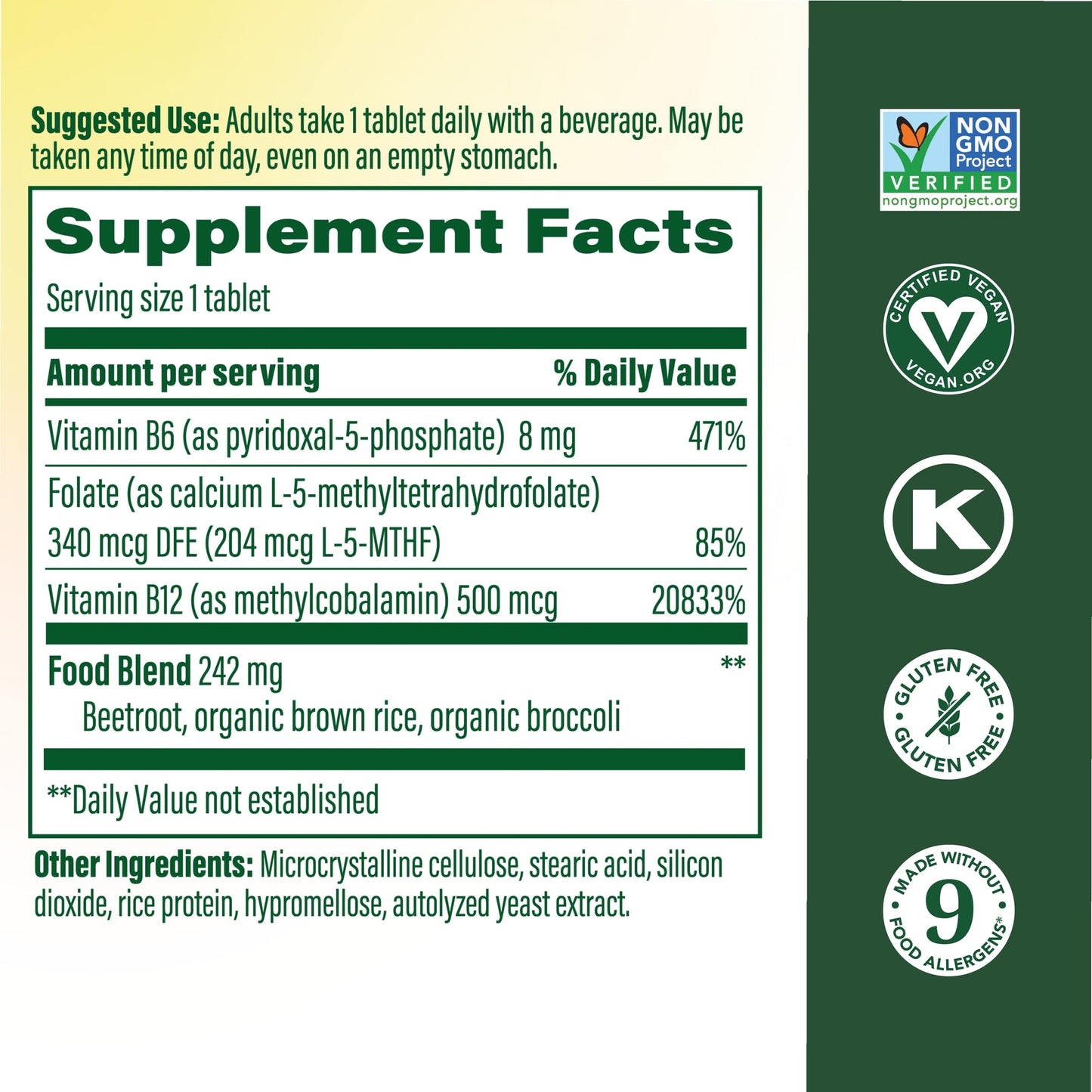 MegaFood Methyl B12 - Vegan - Includes Methyl Folate, Vitamin B12 & B6 - Supports Cellular Energy Production, Nervous System Health - Maple Wellness Supplements