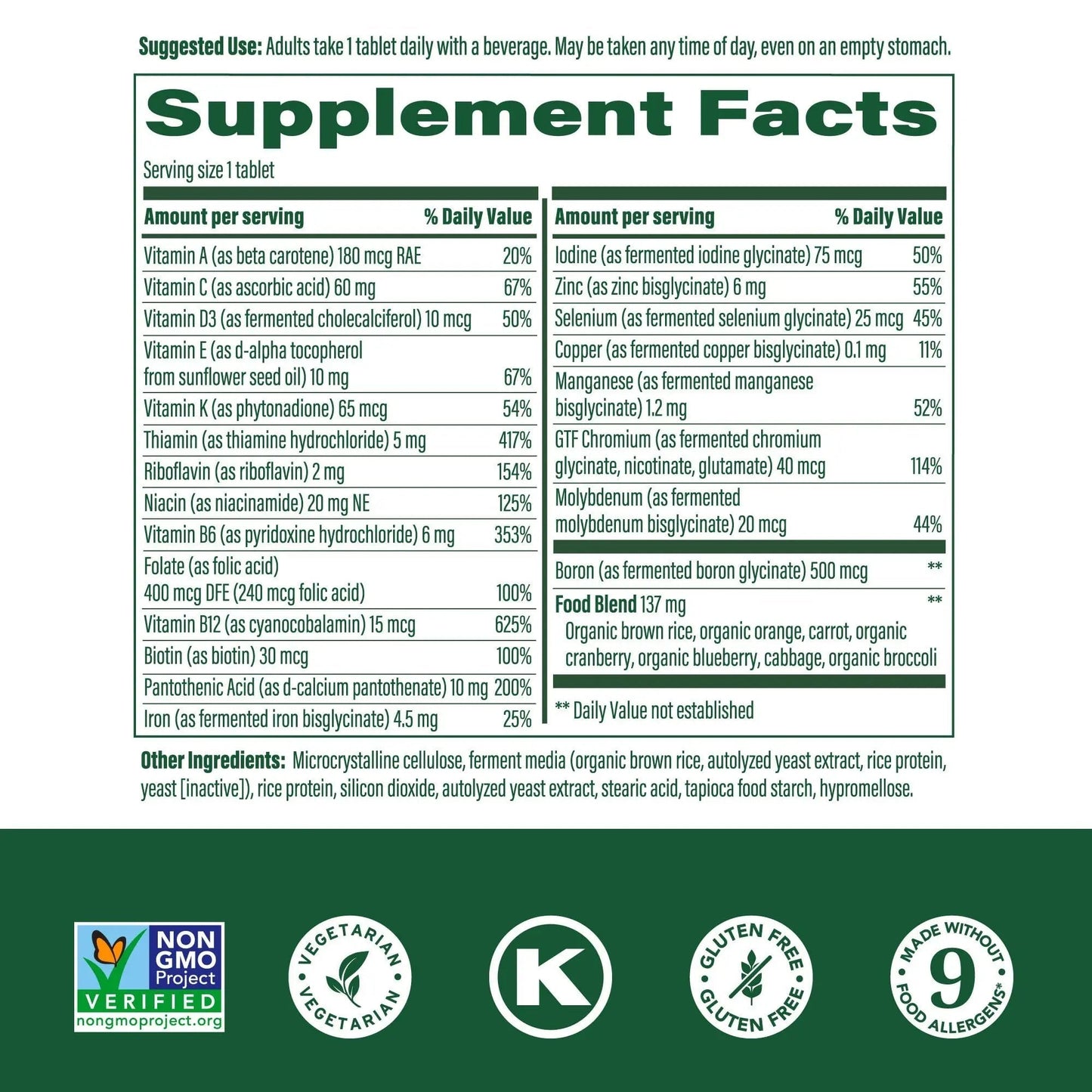 MegaFood One Daily Multivitamin for Women and Men, Immune Support Supplement with Real Food, Vitamin C & Vitamin B, Bone Health, Cellular Energy Metabolism, Vegetarian - Maple Wellness Supplements