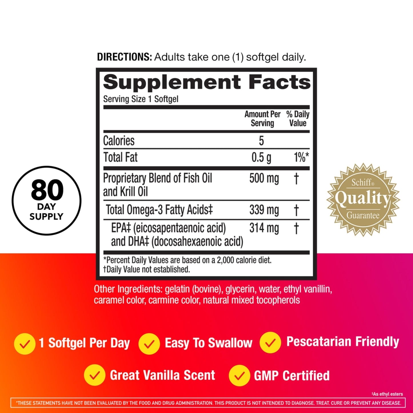 Megared Omega-3 Fish Oil + High Absorption Krill Oil 500mg Softgels, MegaRed Advanced 4in1 (80 count in a bottle) Concentrated Omega-3 Fish - Maple Wellness Supplements