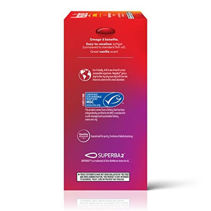 Megared Omega-3 Fish Oil + High Absorption Krill Oil 500mg Softgels, MegaRed Advanced 4in1 (80 count in a bottle) Concentrated Omega-3 Fish - Maple Wellness Supplements