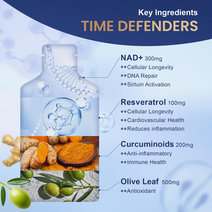 MEGNETA Liposomal NAD+ Supplement with Resveratrol, Anti-Aging, Energy Boost & Cellular Health Support, 15.2 fl. oz NAD Liquid for Men & Women (30 Pouch) - Maple Wellness Supplements