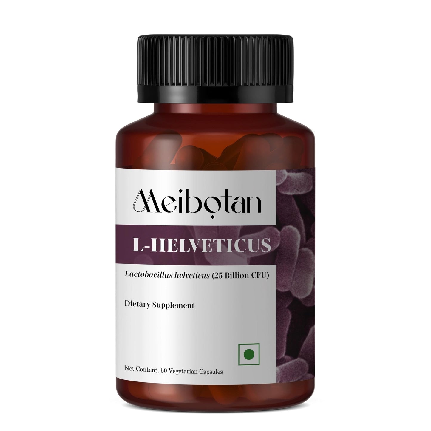 MEIBOTAN L-Helveticus Probiotic Bacteria with 25 Billion CFU for Women & Men, Helps Digestion, Nutrient Absorption and Fight Bad Bacterias - 60 Veggie Capsules - Maple Wellness Supplements