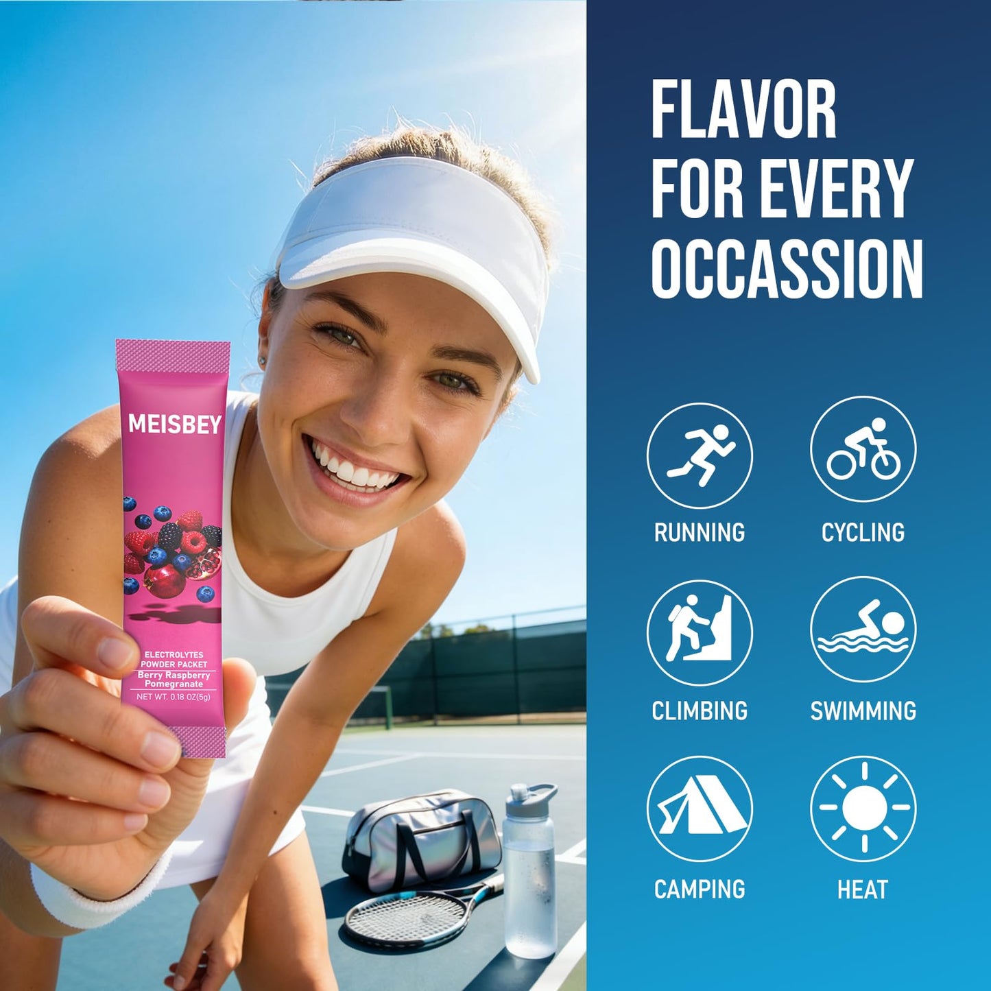 Meisbey Electrolyte Powder Packets – 32 Sticks Sugar Free Hydration Packets, Liquid Daily IV Electrolyte Hydration Powdered Drink Mix with Vitamins & Minerals, Keto Friendly, Vegan, Non-GMO - Maple Wellness Supplements