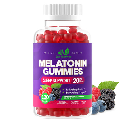 Melatonin 20mg Gummies (120 Count) - Maximum Strength Sleep Support for Adults with 10mg of Melatonin Per Gummy - Gluten-Free, Non-GMO, Vegetarian - Maple Wellness Supplements
