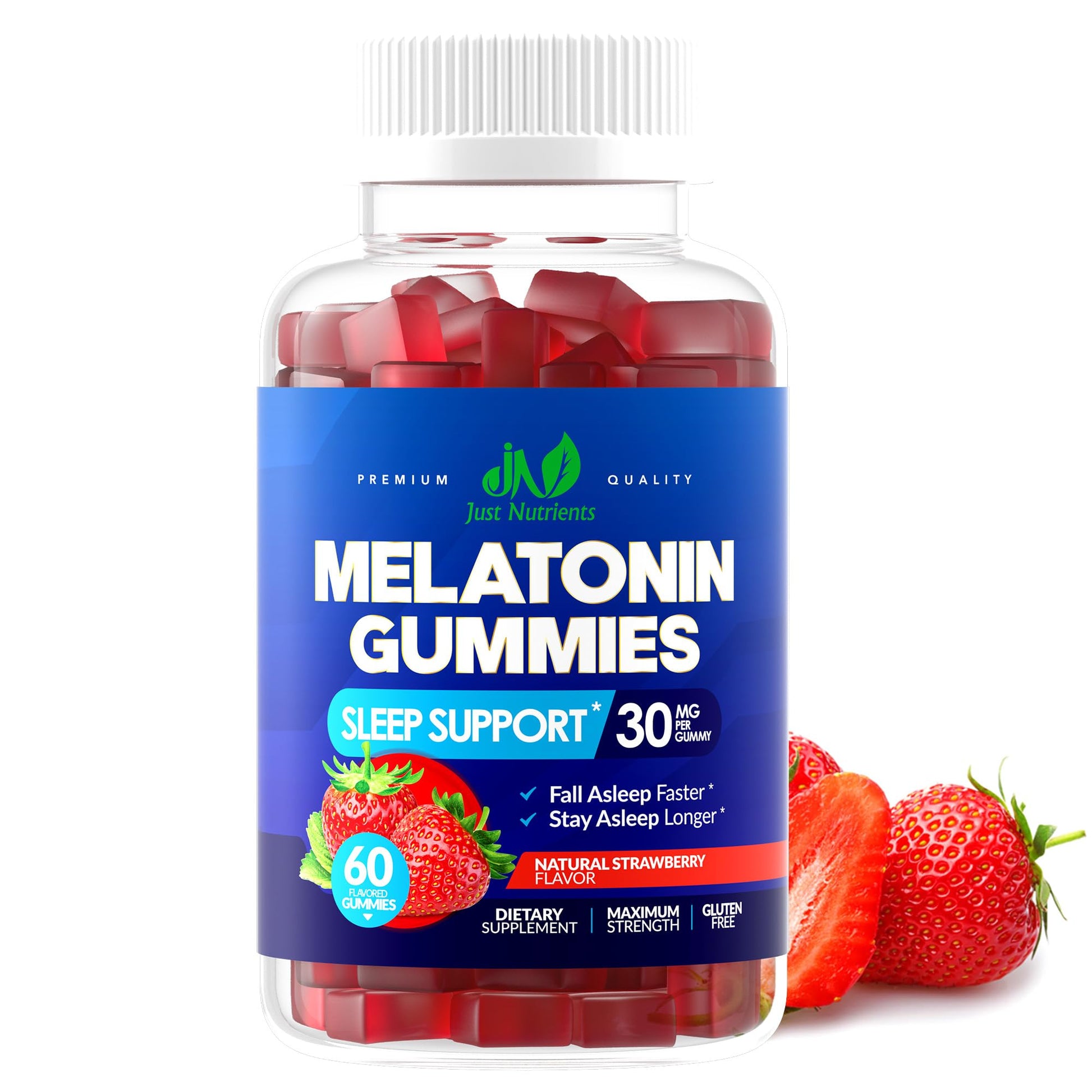 Melatonin 30mg Gummies for Adults (60 Servings) - Maximum Strength Sleep Support with 30mg of Melatonin Per Gummy - Gluten-Free, Sugar-Free, Non-GMO, 100% Vegetarian, - Maple Wellness Supplements