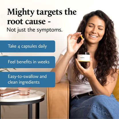 Melina Mighty Natural Migraine Relief Supplement - Magnesium, B2 Riboflavin 400mg, Feverfew, CoQ-10, ALCAR to Strengthen Migraine and Headache Prevention - 15 Servings (60 Caps) - Maple Wellness Supplements