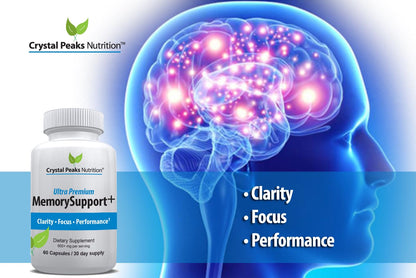 Memory Boost + Brain Support Supplement – Nootropic for Focus, Concentration, Memory. Enhanced Energy, Recall and Alertness - 60 Capsules/30-day Supply. - Maple Wellness Supplements