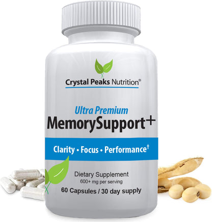 Memory Boost + Brain Support Supplement – Nootropic for Focus, Concentration, Memory. Enhanced Energy, Recall and Alertness - 60 Capsules/30-day Supply. - Maple Wellness Supplements