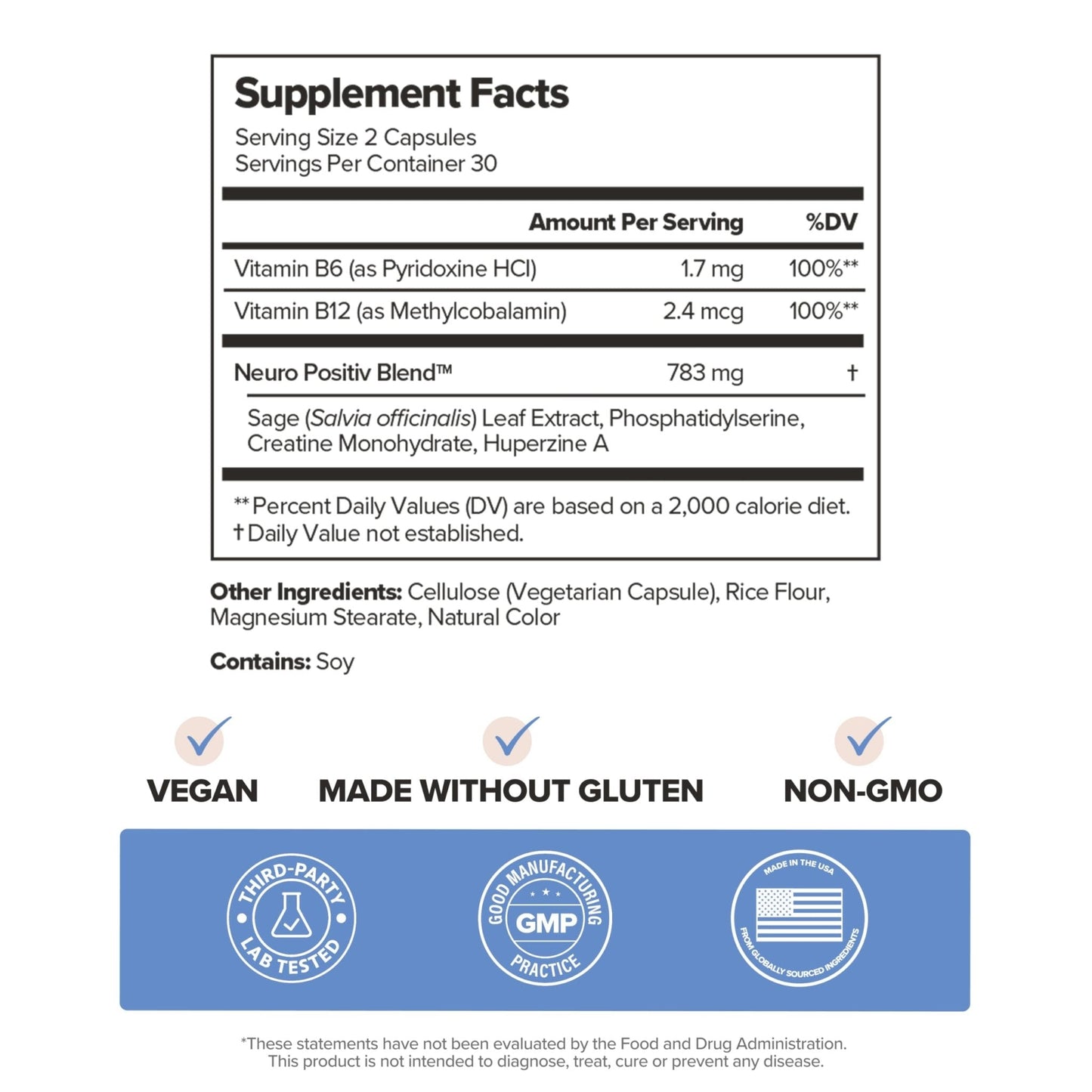 MENO Brain Health + Memory Support Capsules – Daily Support for Cognitive Performance, Concentration & Healthy Brain Aging – with Phosphatidylserine, Creatine, Sage Leaf & Huperzine A – 30 Servings - Maple Wellness Supplements