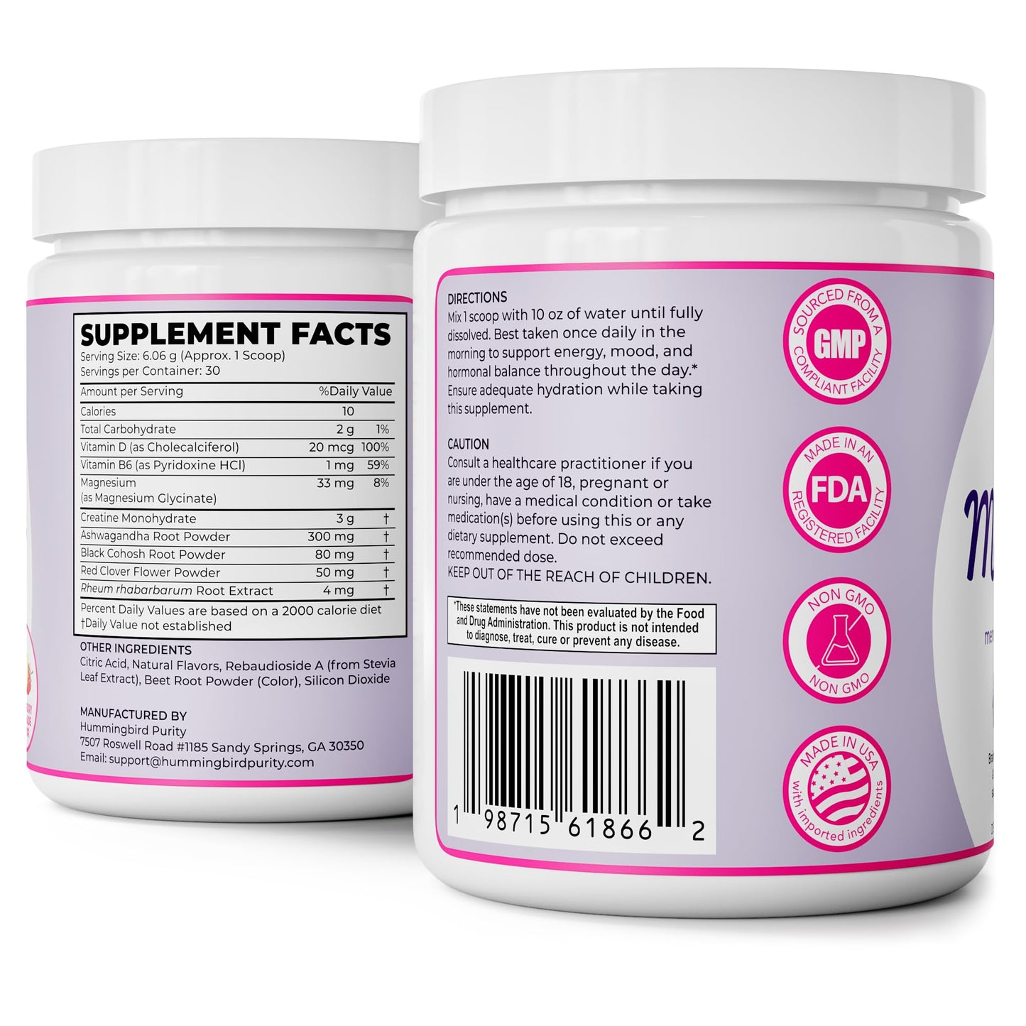 Meno Magic Menopause Support Drink – Raspberry Lemonade with Creatine, Herbs & Vitamins | 30 Servings - Maple Wellness Supplements