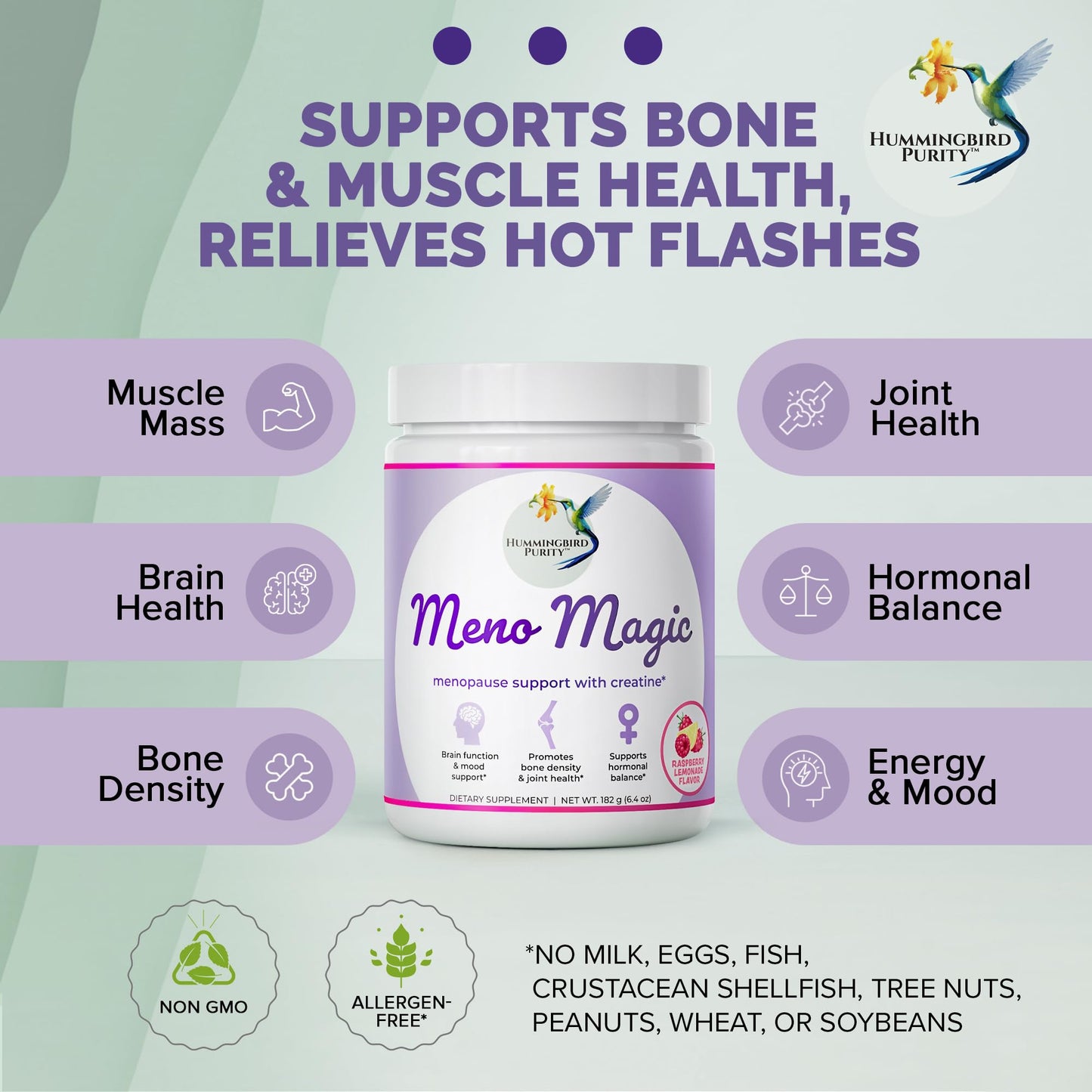 Meno Magic Menopause Support Drink – Raspberry Lemonade with Creatine, Herbs & Vitamins | 30 Servings - Maple Wellness Supplements