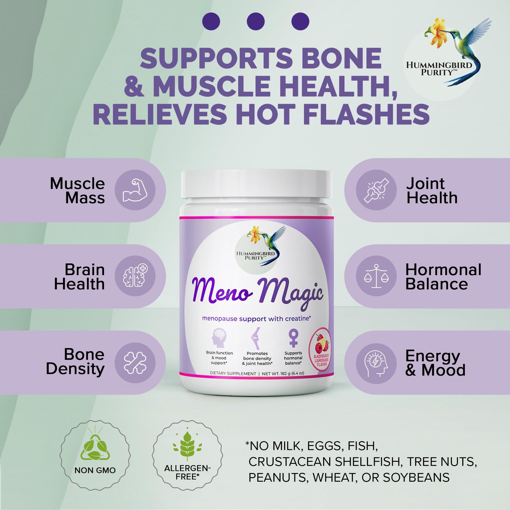 Meno Magic Menopause Support Drink – Raspberry Lemonade with Creatine, Herbs & Vitamins | 30 Servings - Maple Wellness Supplements