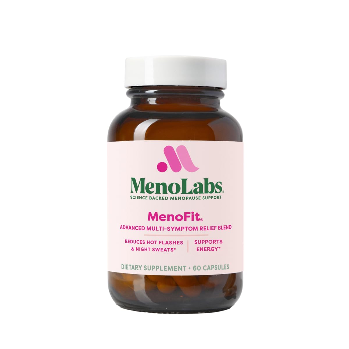 MENOLABS MenoFit, Menopause Supplements for Women - 60 Capsules - Advanced Women’s Probiotic with Vitamins and Red Clover for Gut Health, Hot Flashes and Hormone Balance for Women - Maple Wellness Supplements