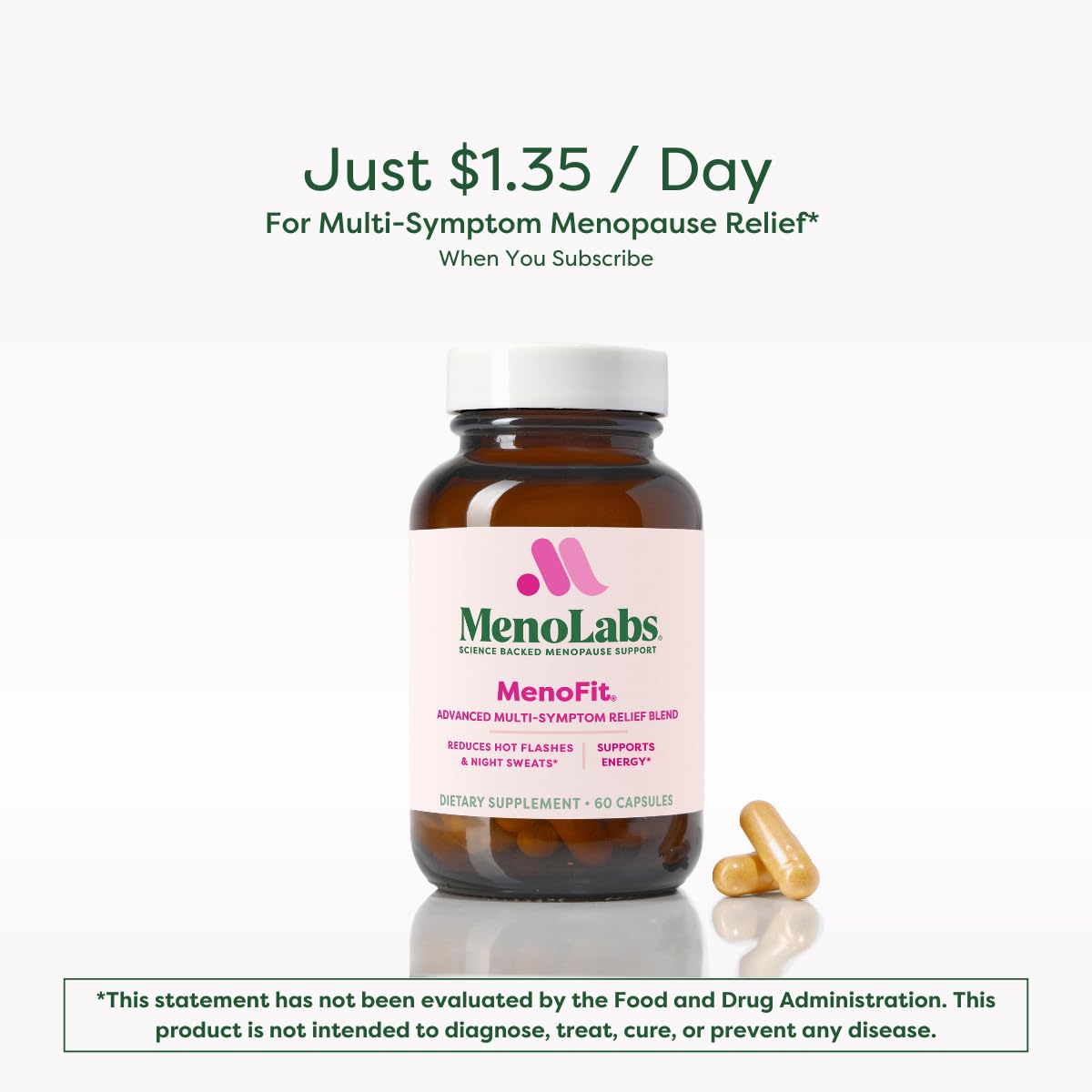 MENOLABS MenoFit, Menopause Supplements for Women - 60 Capsules - Advanced Women’s Probiotic with Vitamins and Red Clover for Gut Health, Hot Flashes and Hormone Balance for Women - Maple Wellness Supplements