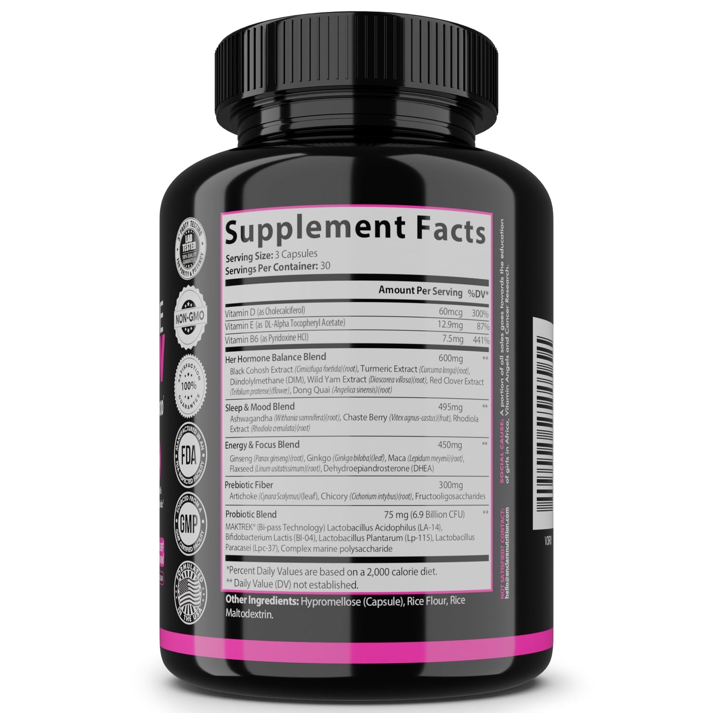 Menopause Supplement for Women – Complete MenoFlow 1700mg Daily Multi-Symptom Support, Hot Flash Relief, Hormone Balance, Mood & Energy, with Black Cohosh, Red Clover & Ashwagandha – 90 Veggie Caps - Maple Wellness Supplements