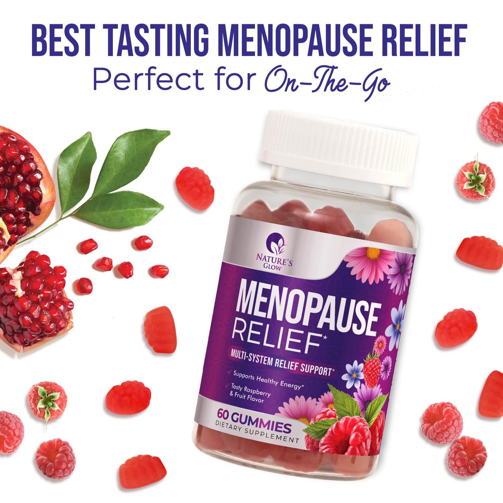 Menopause Supplement for Women - Complete Multi-Benefit Menopause Relief Gummy for Mild Hot Flashes & Night Sweats, Natural Balance & Energy Support, Menopausal Vitamins, Gluten Free - 60 Gummies - Maple Wellness Supplements