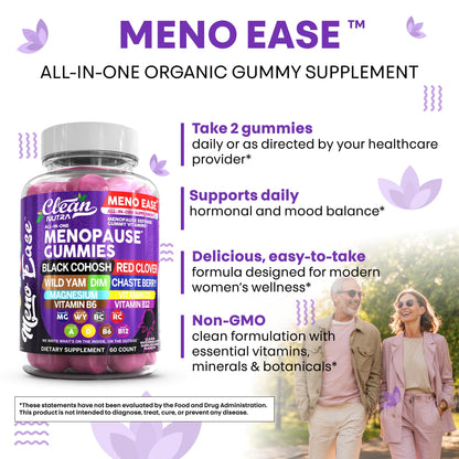 Menopause Supplement for Women Gummies with Black Cohosh, Wild Yam, DIM, Magnesium, Red Clover Chasteberry for Hormone Balance Relief Night Sweats Mood Plus Bergamot, Vitamin D3, Vitamin B6 B12 - Maple Wellness Supplements