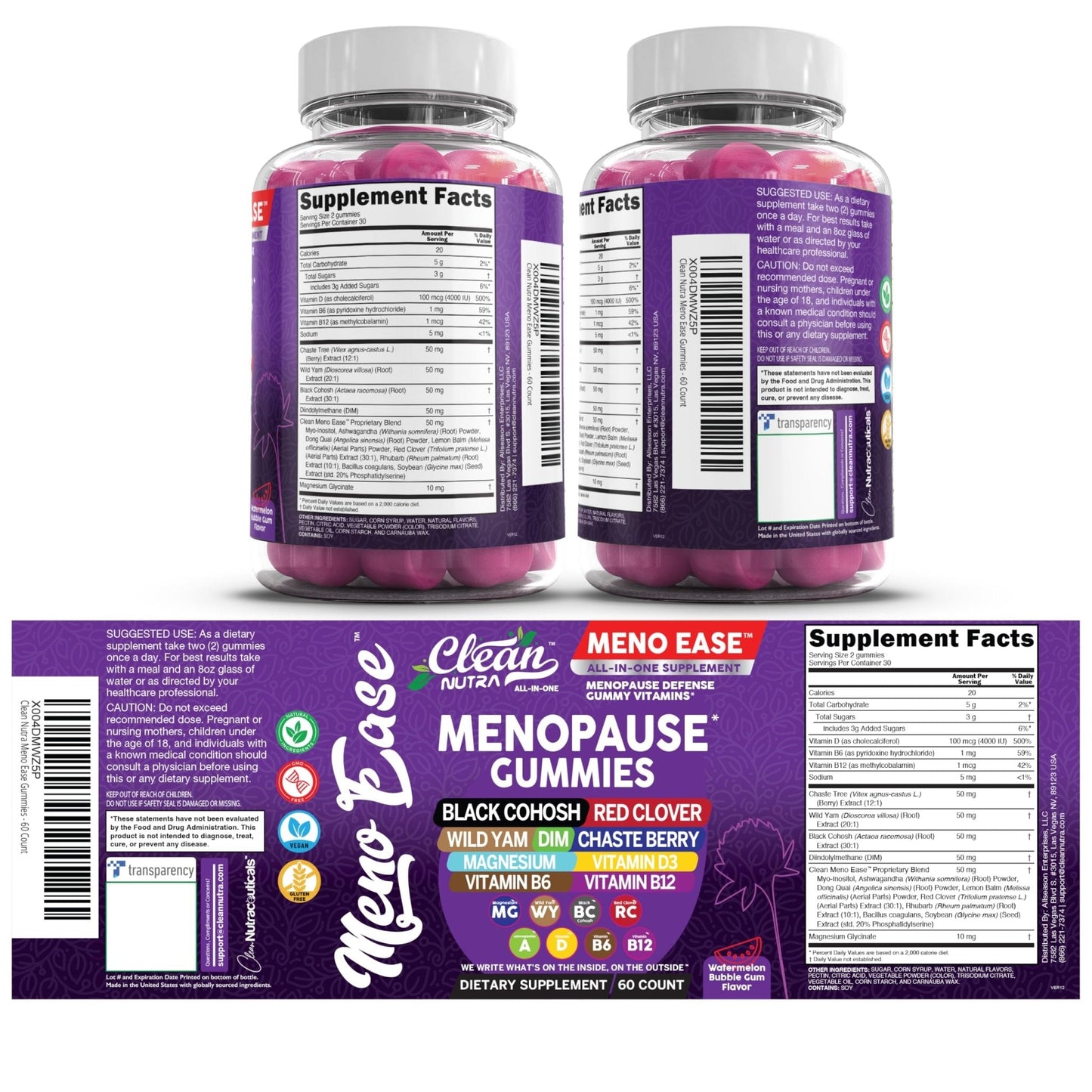 Menopause Supplement for Women Gummies with Black Cohosh, Wild Yam, DIM, Magnesium, Red Clover Chasteberry for Hormone Balance Relief Night Sweats Mood Plus Bergamot, Vitamin D3, Vitamin B6 B12 - Maple Wellness Supplements