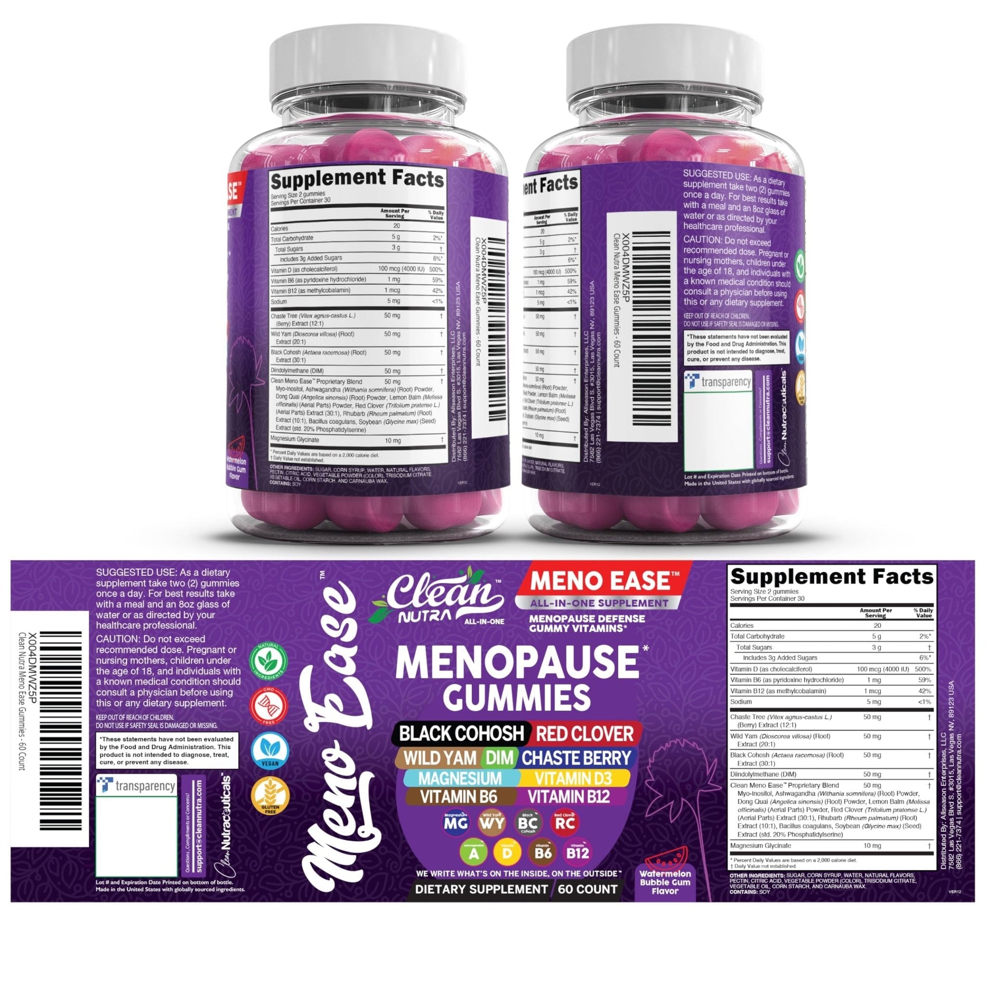 Menopause Supplement for Women Gummies with Black Cohosh, Wild Yam, DIM, Magnesium, Red Clover Chasteberry for Hormone Balance Relief Night Sweats Mood Plus Bergamot, Vitamin D3, Vitamin B6 B12 - Maple Wellness Supplements