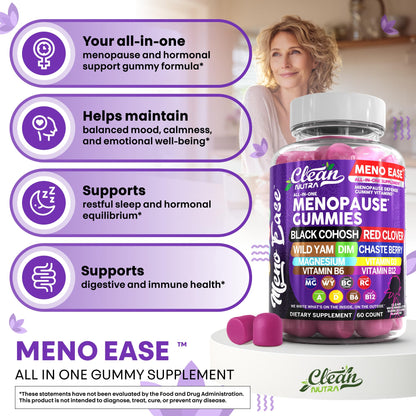 Menopause Supplement for Women Gummies with Black Cohosh, Wild Yam, DIM, Magnesium, Red Clover Chasteberry for Hormone Balance Relief Night Sweats Mood Plus Bergamot, Vitamin D3, Vitamin B6 B12 - Maple Wellness Supplements