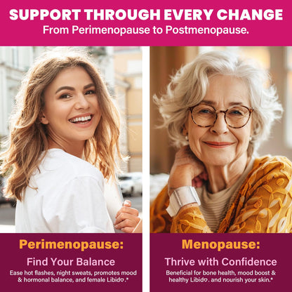 Menopause Supplements for Women, 10-in-1 Hormone Balance for Women, with Red Clover, Korean Ginseng, Shatavari - Menopause & Libisoothe Powder for Desire, Hot Flashes, Night Sweats & Mood - 5.3 Oz - Maple Wellness Supplements