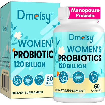 Menopause Supplements for Women, 120 Billion CFU Probiotic, 13-in-1 Herbs Probiotics Complex, for Menopause Relief, Hormone Balance, Hot Flashes, Night Sweats, Mood Swings, Gut & Immunity - 60 Capsule - Maple Wellness Supplements
