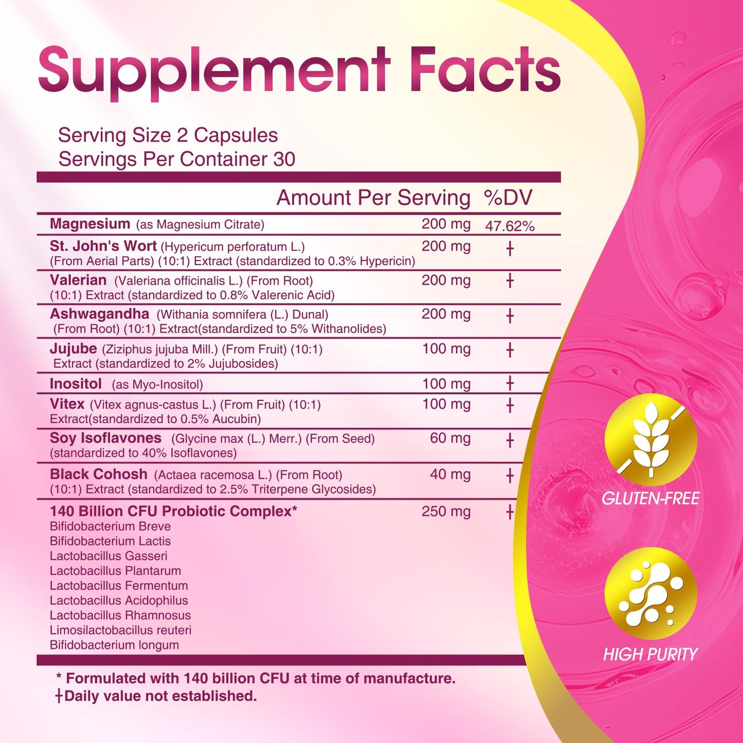 Menopause Supplements for Women, 140 Billion CFU Probiotics, 18-in-1 Menopause Relief with Magnesium, Black Cohosh, Inositol, Hormone Harmony for Women, Night Sweats, Mood Swings, Immunity - 60 Caps - Maple Wellness Supplements