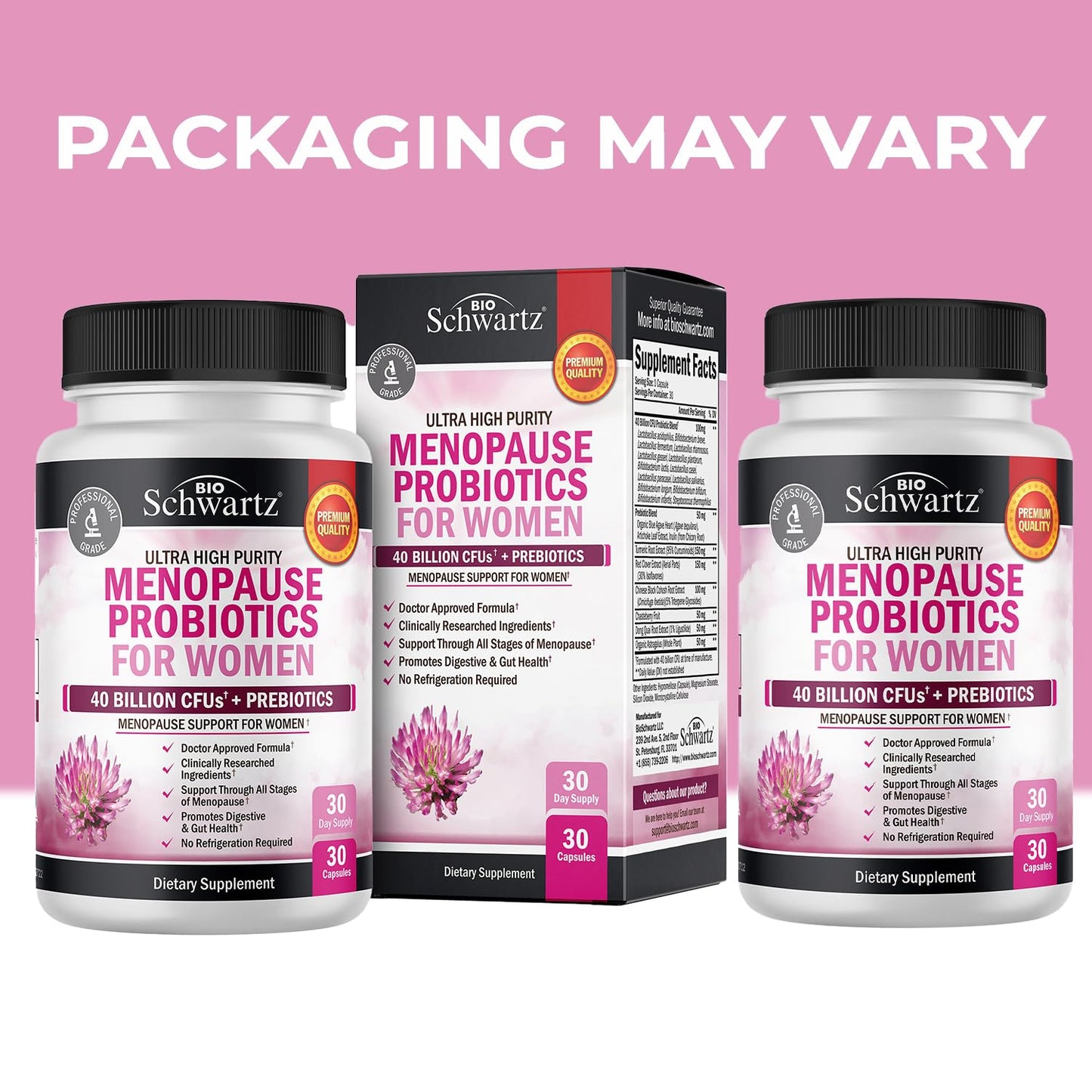 Menopause Supplements for Women - 40 Billion CFU Menopause Probiotics for Women - Support for Hot Flashes Night Sweats Mood Swings and Balance - Non-GMO, 30 Easy-Swallow Capsules, 30 Servings - Maple Wellness Supplements