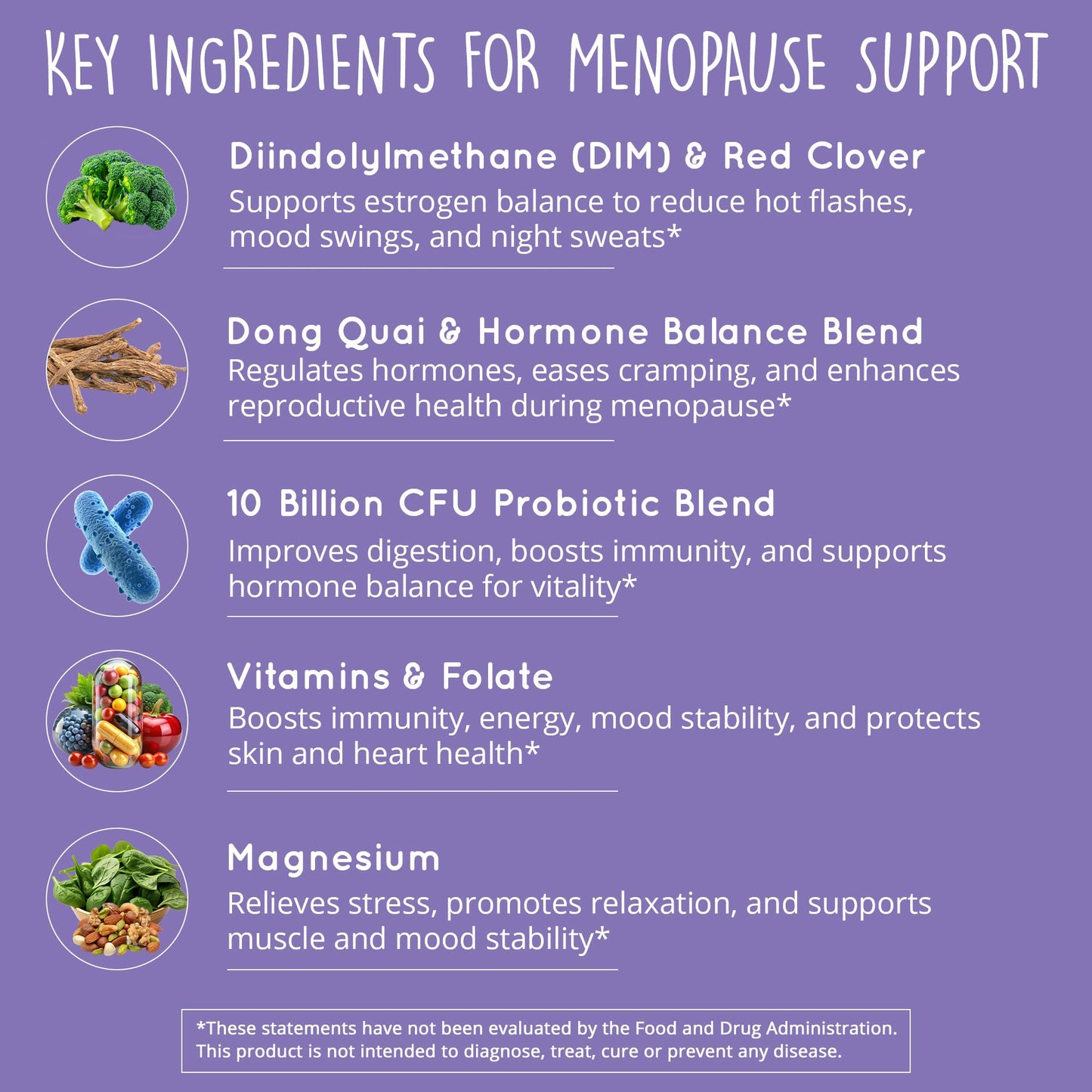 Menopause Supplements for Women – DIM Supplement + Probiotics | Estrogen Metabolism & Hormone Balance Support | Perimenopause Relief | Hot Flashes, Mood Swings & Night Sweats | Dong Quai | 60 Ct - Maple Wellness Supplements