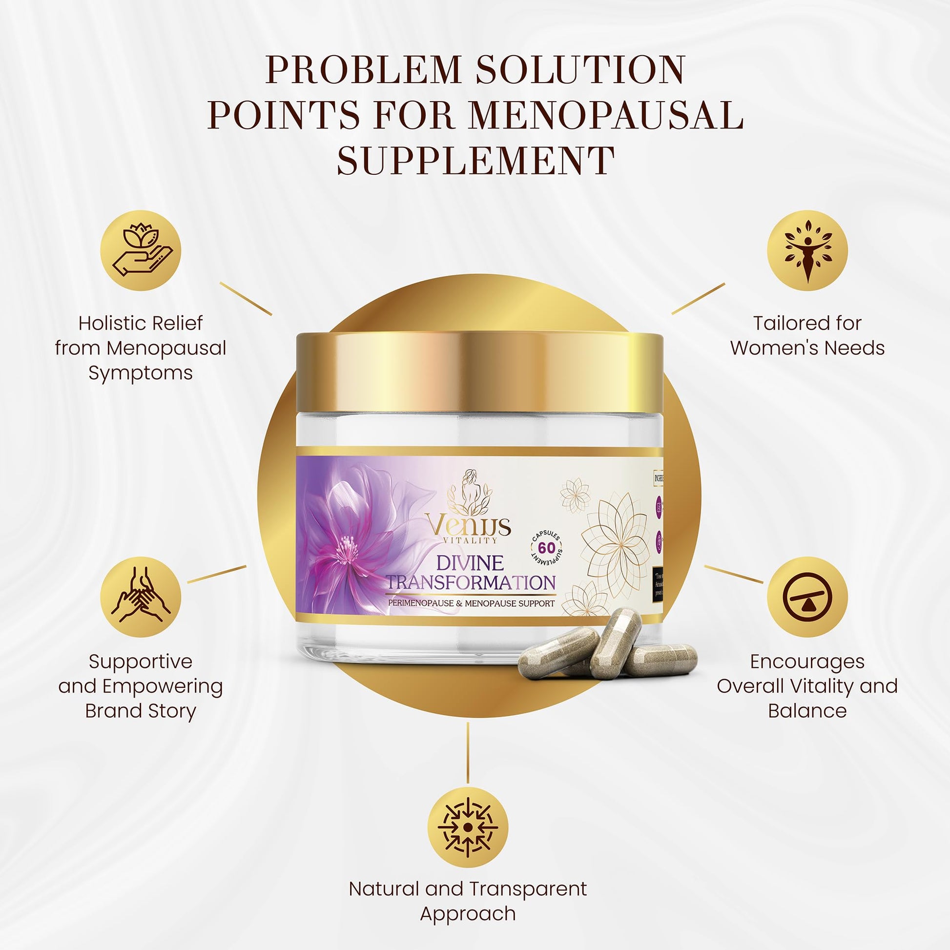 Menopause Supplements for Women - Female Hormone Balance & Immune Support - Mood Swings & Restful Sleep - Valerian Root & Saw Palmetto - Black Cohosh for Menopause Hot Flashes Relief - 60 Capsules - Maple Wellness Supplements