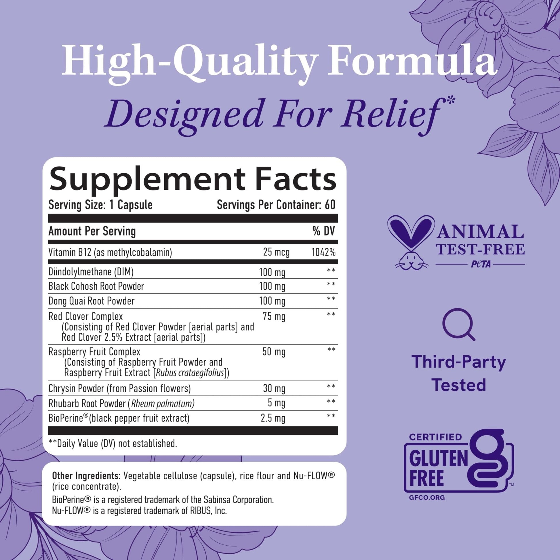 Menopause Supplements for Women Hot Flashes & Night Sweats | Hormone Balance, Menopause Relief for Women & Perimenopause Support | With Black Cohosh, DIM & Red Clover | 60 Ct (2 Month Supply) - Maple Wellness Supplements