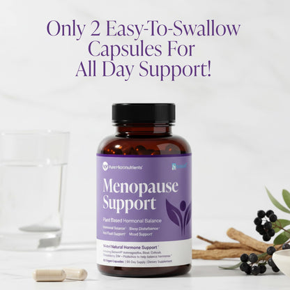 Menopause Supplements for Women - Natural Hormone Balance - Hot Flashes, Night Sweats, Sleep & Mood Support. with Sensoril® Ashwagandha, DIM, Chaste Berry & Black Cohosh Root - 60 Count - Maple Wellness Supplements