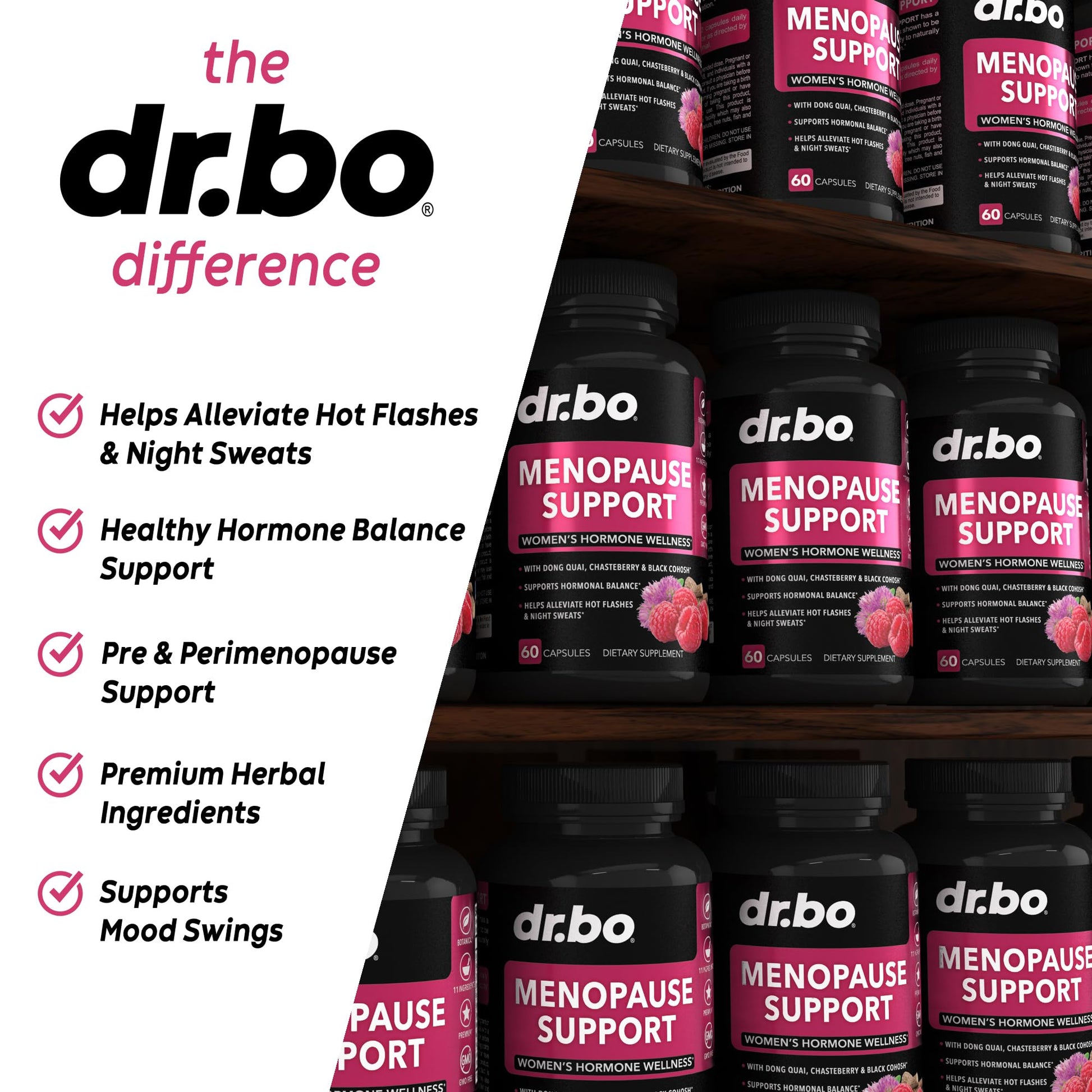 Menopause Supplements for Women Support Pills - Natural Menopause Relief for Hot Flashes, Night Sweats & Mood Swings with Dong Quai, Chasteberry & Black Cohosh - Hormone Balance for Women Supplement - Maple Wellness Supplements