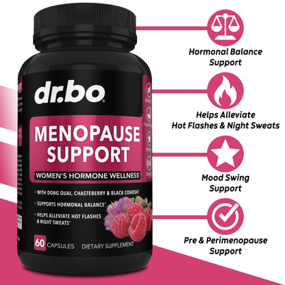 Menopause Supplements for Women Support Pills - Natural Menopause Relief for Hot Flashes, Night Sweats & Mood Swings with Dong Quai, Chasteberry & Black Cohosh - Hormone Balance for Women Supplement - Maple Wellness Supplements