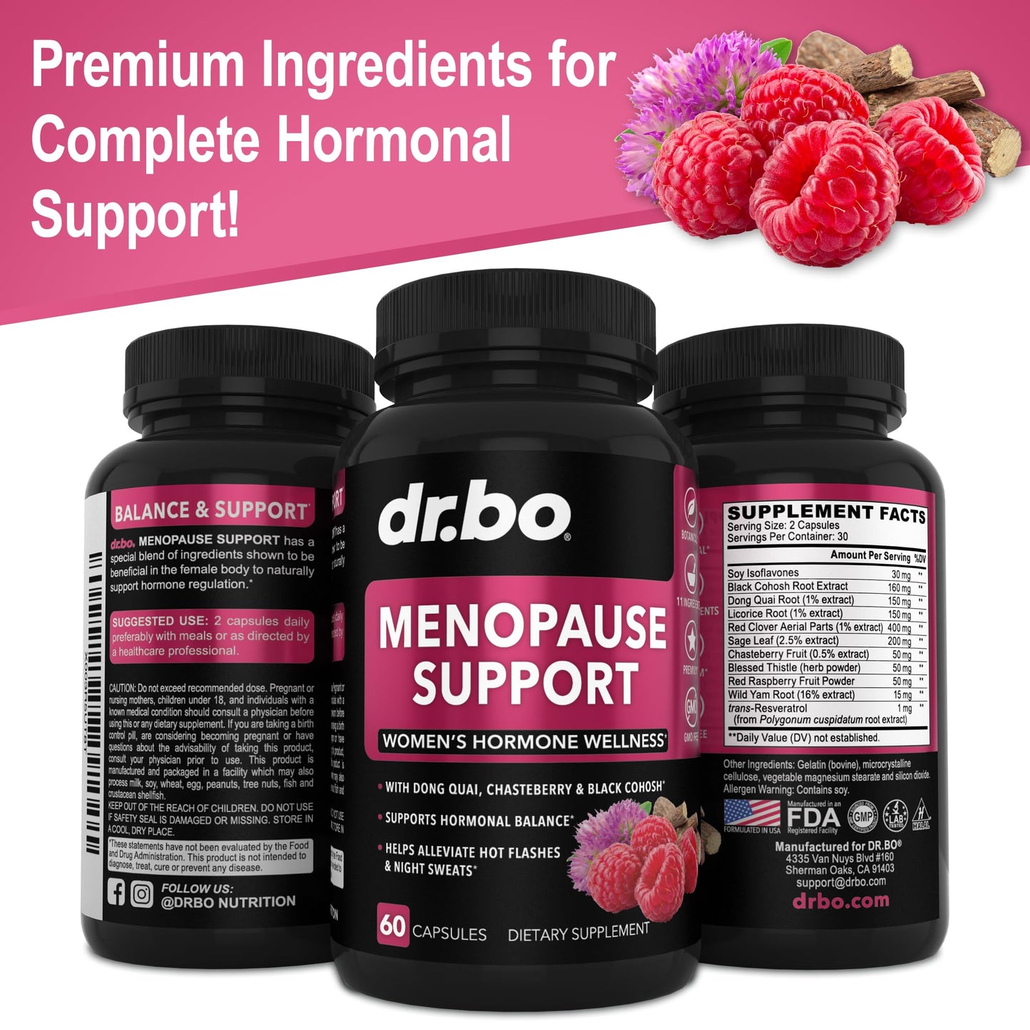 Menopause Supplements for Women Support Pills - Natural Menopause Relief for Hot Flashes, Night Sweats & Mood Swings with Dong Quai, Chasteberry & Black Cohosh - Hormone Balance for Women Supplement - Maple Wellness Supplements