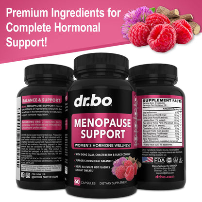 Menopause Supplements for Women Support Pills - Natural Menopause Relief for Hot Flashes, Night Sweats & Mood Swings with Dong Quai, Chasteberry & Black Cohosh - Hormone Balance for Women Supplement - Maple Wellness Supplements