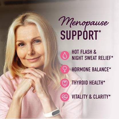 Menopause Support Gummies | Hormone Balance Relief for Hot Flashes, Night Sweats, Mood Swings, & Bloating | with Phytoestrogen Soy, Vitamin D3, PABA, Biotin | Vegetarian, Gluten-Free | 60 Count - Maple Wellness Supplements