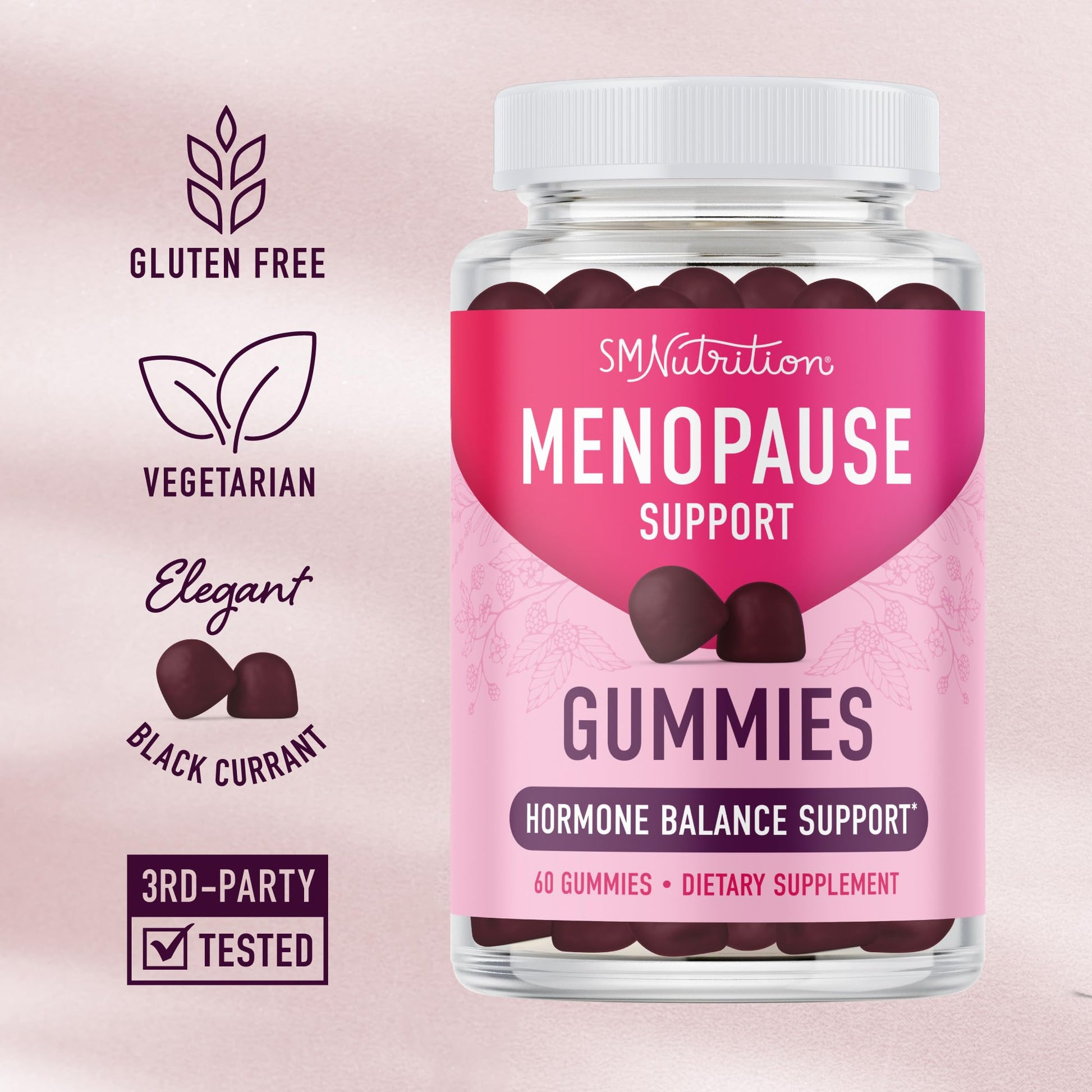 Menopause Support Gummies | Hormone Balance Relief for Hot Flashes, Night Sweats, Mood Swings, & Bloating | with Phytoestrogen Soy, Vitamin D3, PABA, Biotin | Vegetarian, Gluten-Free | 60 Count - Maple Wellness Supplements