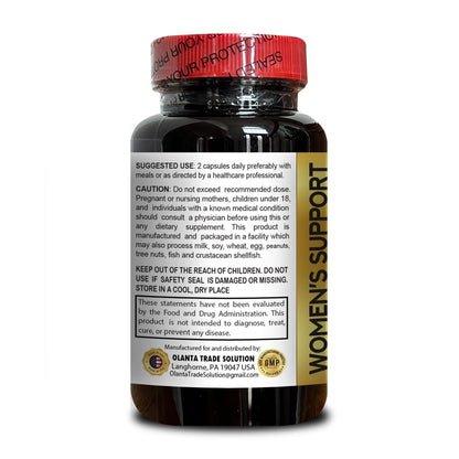 MENOPAUSE SUPPORT SUPPLEMENT - Perimenopause Supplements Women for Hot Flashes, Menopause Support, Supplement for Women Supports Hormone Balance with Black Cohosh - 1 Bottle 60 Capsules - Maple Wellness Supplements