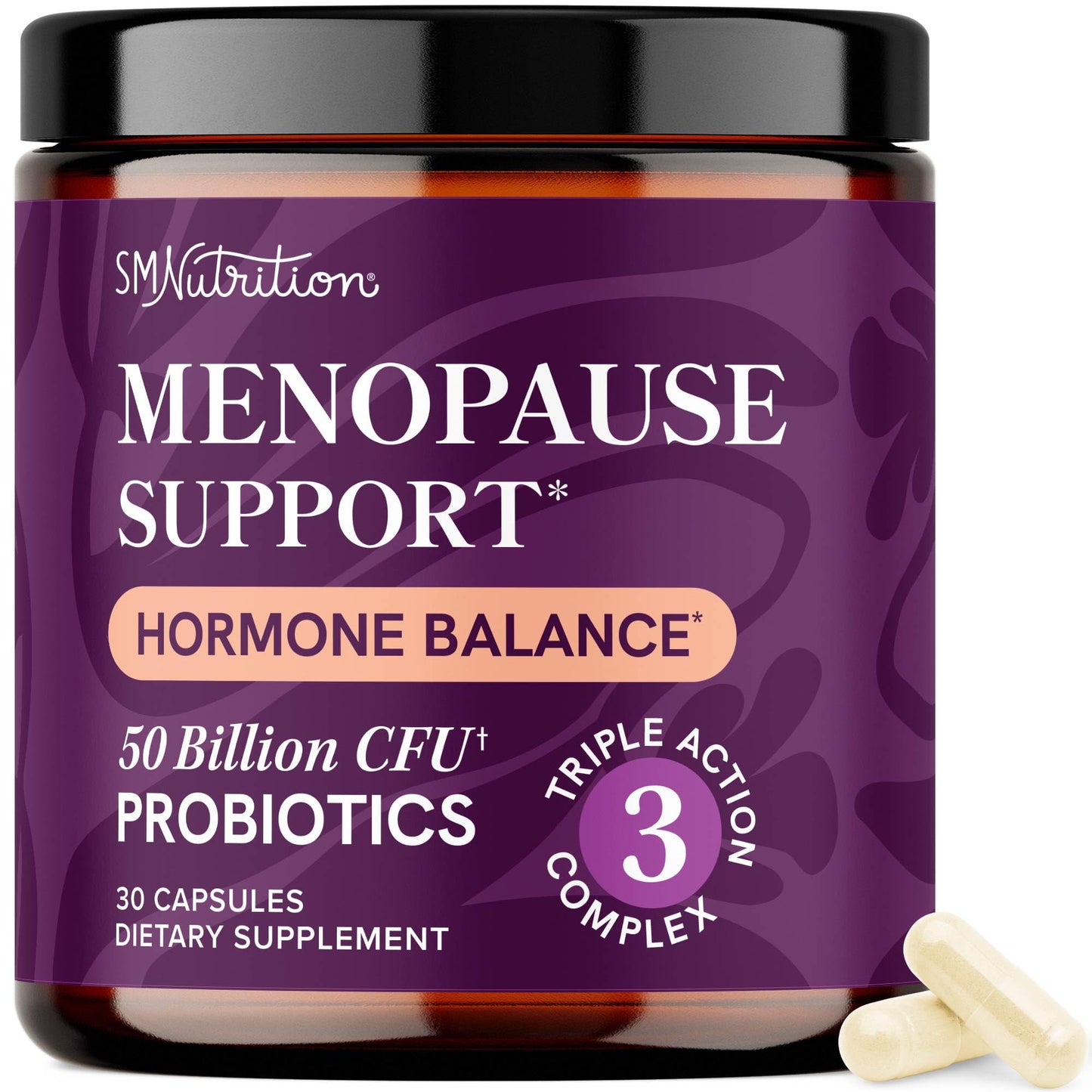Menopause Support with Prebiotics and Probiotics for Women | Hormone Balance, Hot Flashes & Night Sweats | 50 Billion CFU, DIM & Black Cohosh | Triple Action Menopause Supplements for Women | 30 Ct - Maple Wellness Supplements