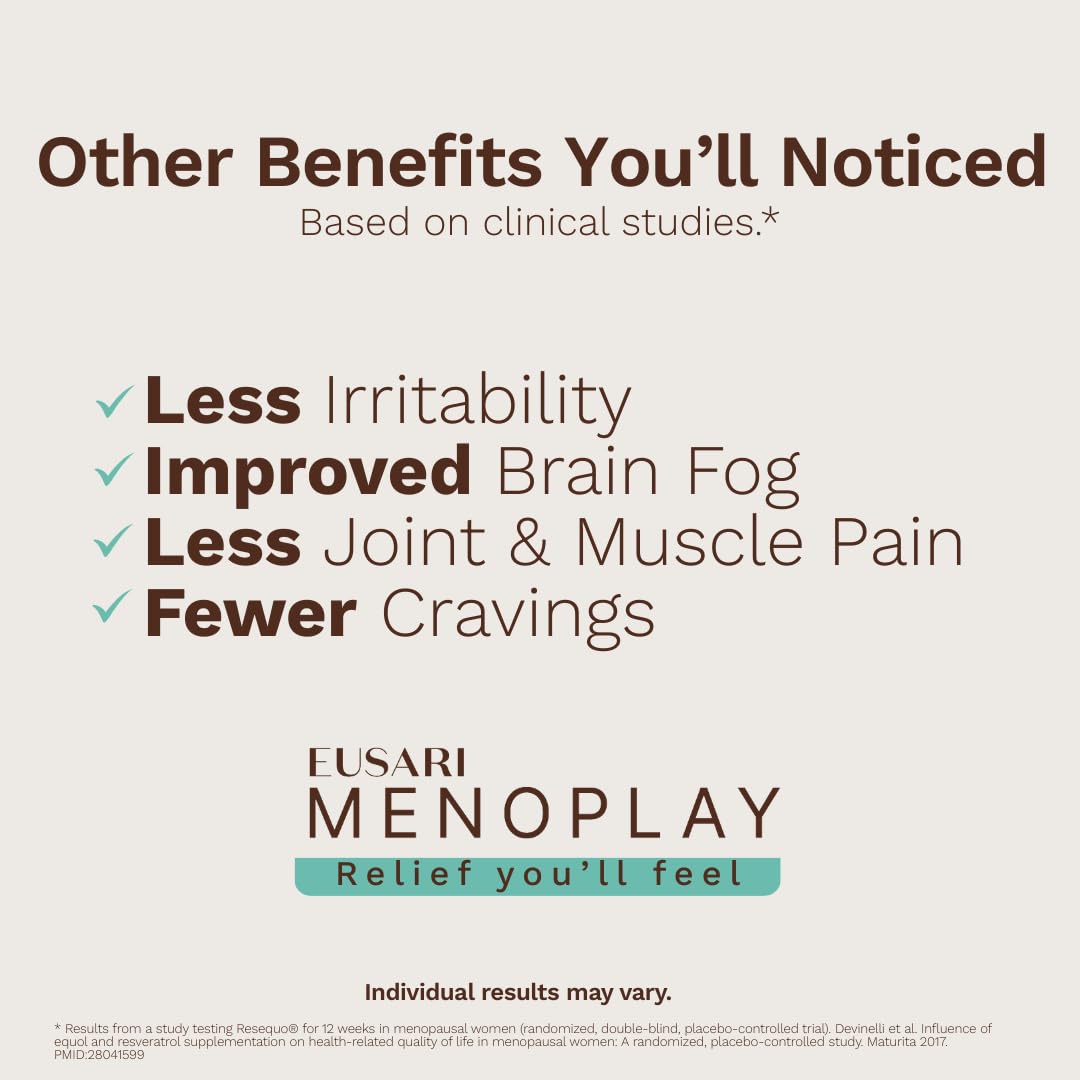 Menoplay Menopause & Perimenopause Relief Supplement – Non-Hormonal Formula with Equol, Black Cohosh & Saffron – Helps Hot Flashes, Night Sweats, Mood & Sleep – Doctor Formulated – 30 Tablets - Maple Wellness Supplements