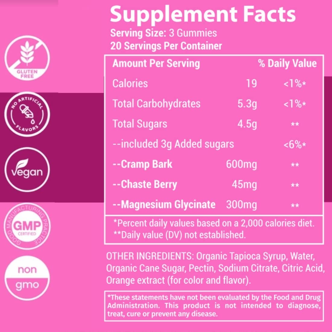 Menstrual Cramp Period Gummies True Roots | PMS Support Supplement for Women | Healthy Flow | Flo PMS Menstrual Cycle Relief, Cramping and Bloating | Vegan & Natural Flavors | 60 Count - Maple Wellness Supplements
