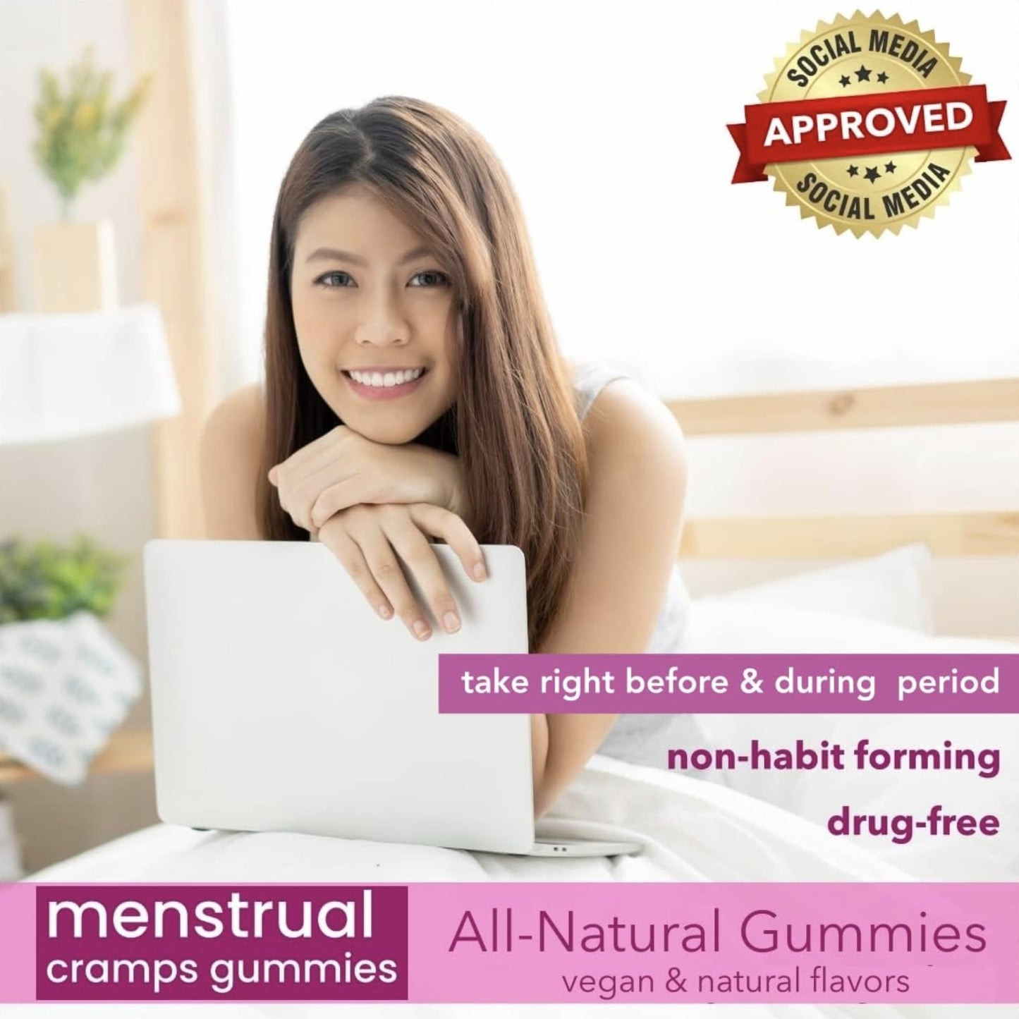 Menstrual Cramp Period Gummies True Roots | PMS Support Supplement for Women | Healthy Flow | Flo PMS Menstrual Cycle Relief, Cramping and Bloating | Vegan & Natural Flavors | 60 Count - Maple Wellness Supplements